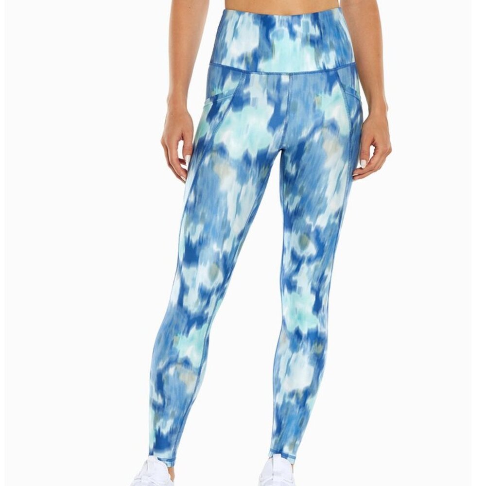 Marika | Surf Blue Abstract Terry Pocket Legging - PLUS SIZE 3X NWT